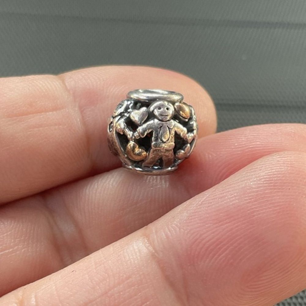 Pandora Family Forever Charm Two Tone Silver W/ 14kt Gold